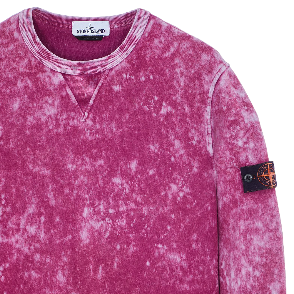 Stone Island Cotton Fleece Off-Dye Sweatshirt Magenta Men MO751561538-V0045