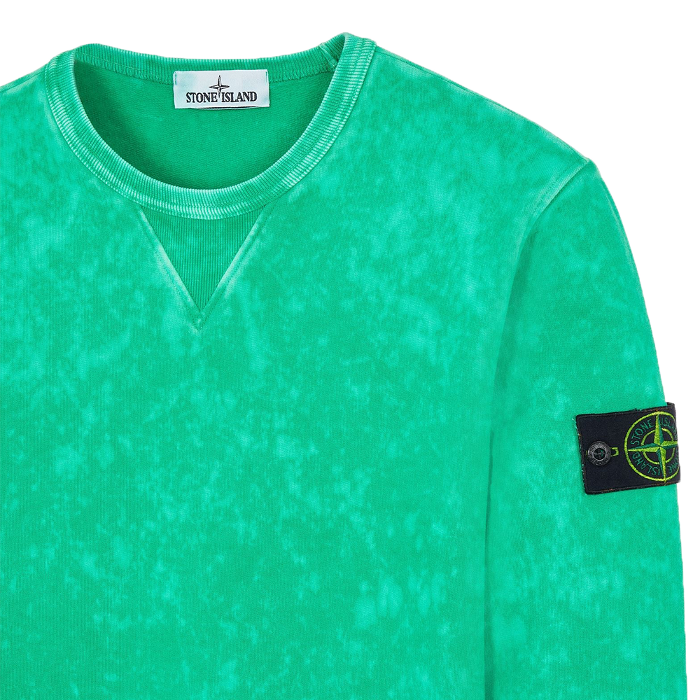 Stone Island Cotton Fleece Off-Dye Sweatshirt Green Men MO751561538-V0050