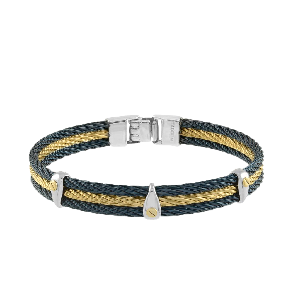 Italgem Arlo Cable Bracelet Black/Yellow SMBG33