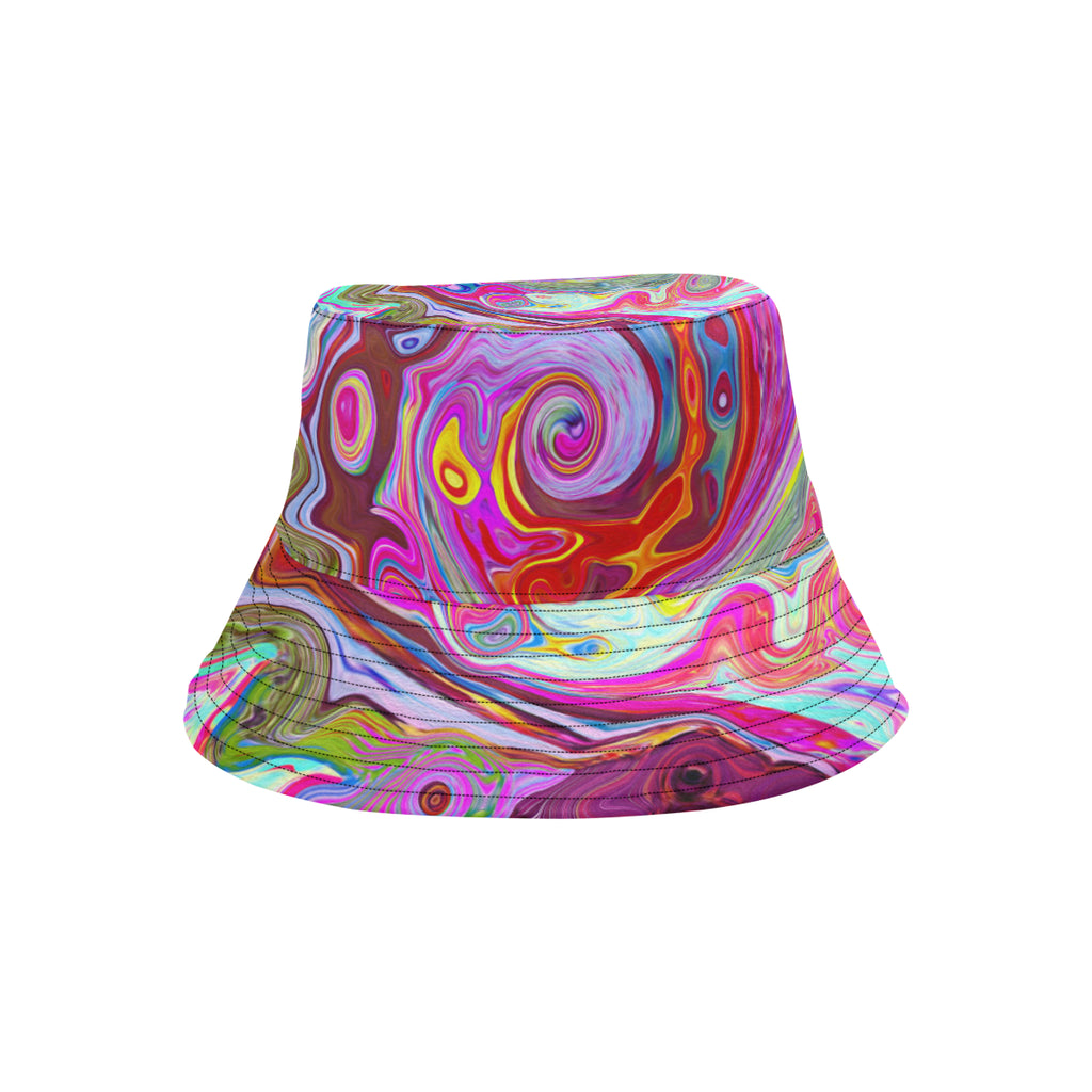 Bucket Hats, Groovy Abstract Retro Hot Pink and Blue Swirl – My Rubio ...
