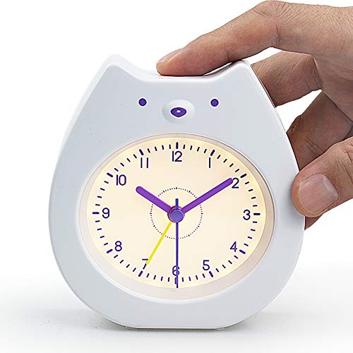 Soundance Cute Bear Alarm Clock Analog Travel Battery Operated Quiet Silent No Ticking Beep Sounds Rechargeable Night Light Gift For Kids Teens