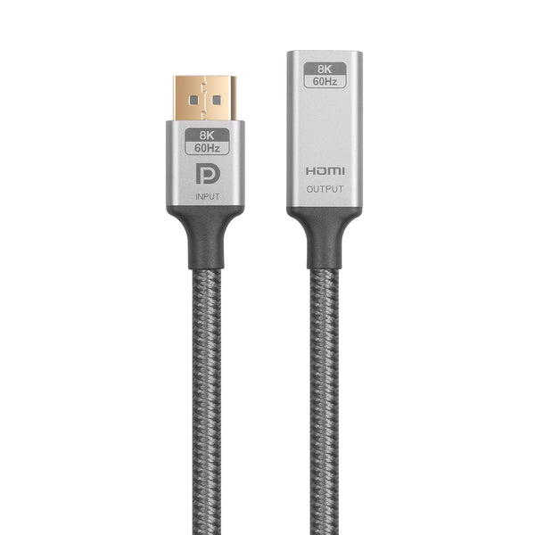 Aktiv DisplayPort till HDMI-adapter, 4K DP 1.2 till HDMI 1.4-omvandlare,  hane displayport in till HDMI ut för bärbar dator, PC, stationär till  bildskärm, TV, projektor, AMD Eyefinity för spel upp till 6