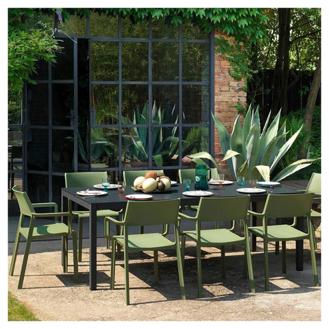 NARDI RIO ALU 8-10 Seater Dining Set with TRILL Armchairs