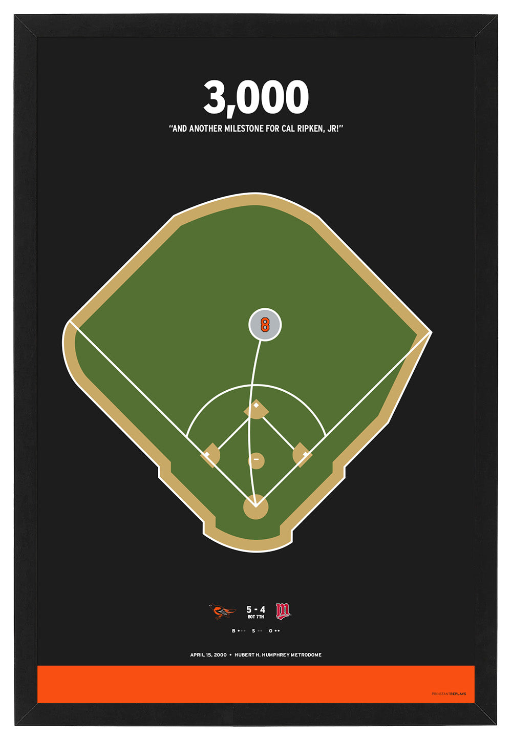 Orioles Ripken's 3,000th Hit Print