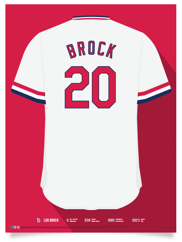 Cardinals Lou Brock Jersey Print 