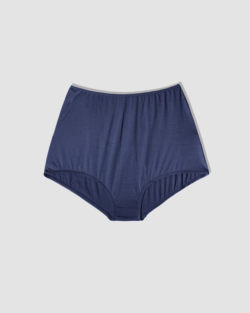 Blue Pure Organic Cotton High Waist Panties. Hypoallergenic Sustainable  Womens Underwear. 