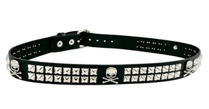 1 1/2" 2 Row Studded Skull Belt - ShirtsNThingsAZ