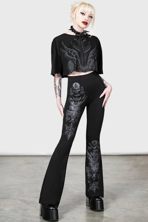 sullen】FLARE TROUSERS black-