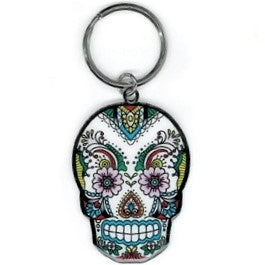 Leather Keychain - Sugar Skull — CityLocs