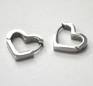 Heart Shape Huggie Stainless Steel Earring
