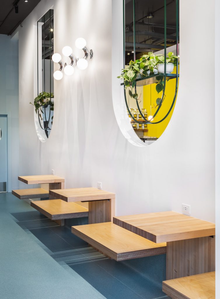 Cafe Interior Design featuring arch windows - modern style