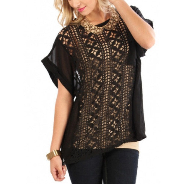 Clarissa Laser Cut Tee – Little L.A.