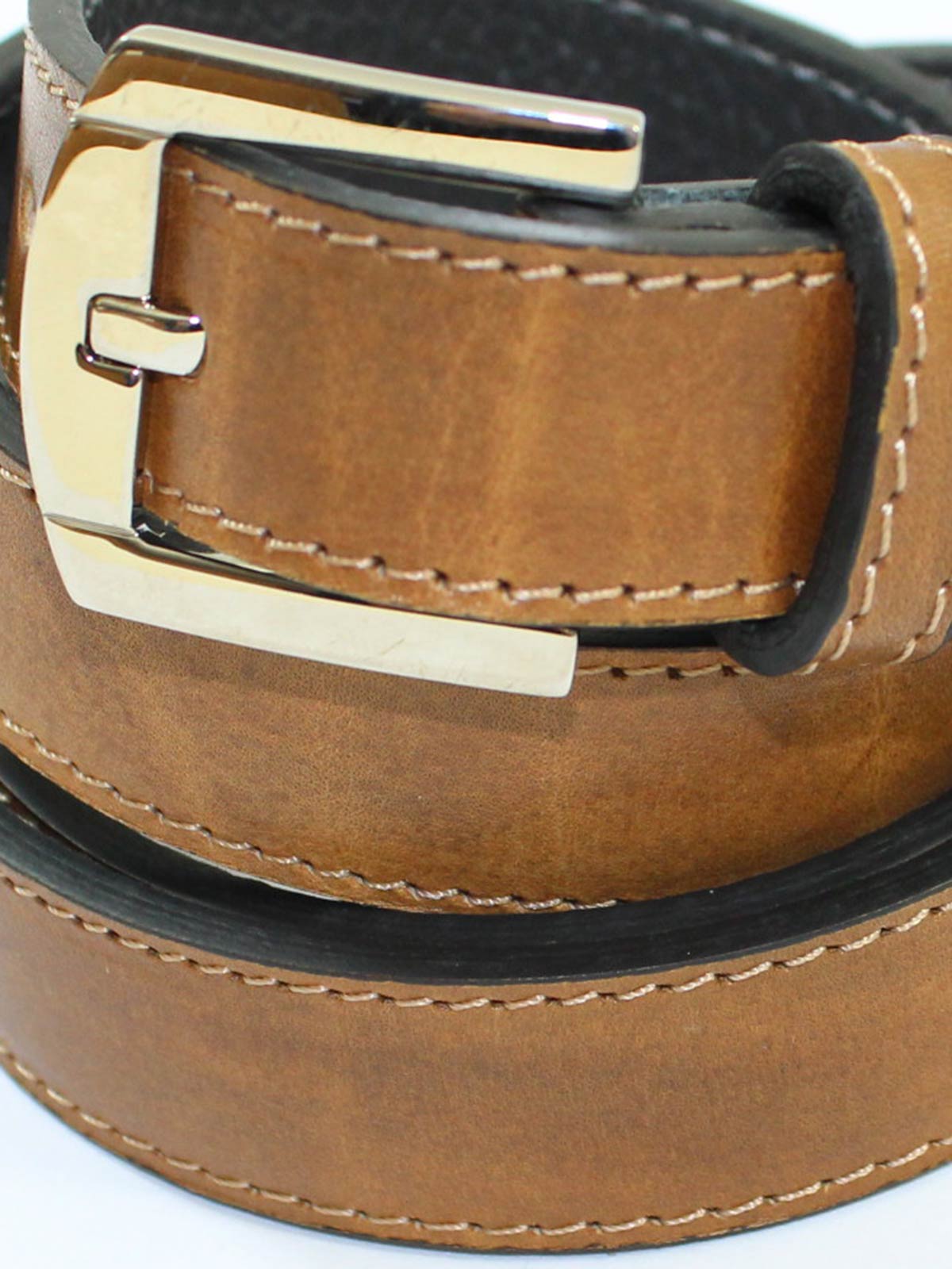 Kiton Belt Brown Grain Leather K Buckle Men Belt 90/ 36