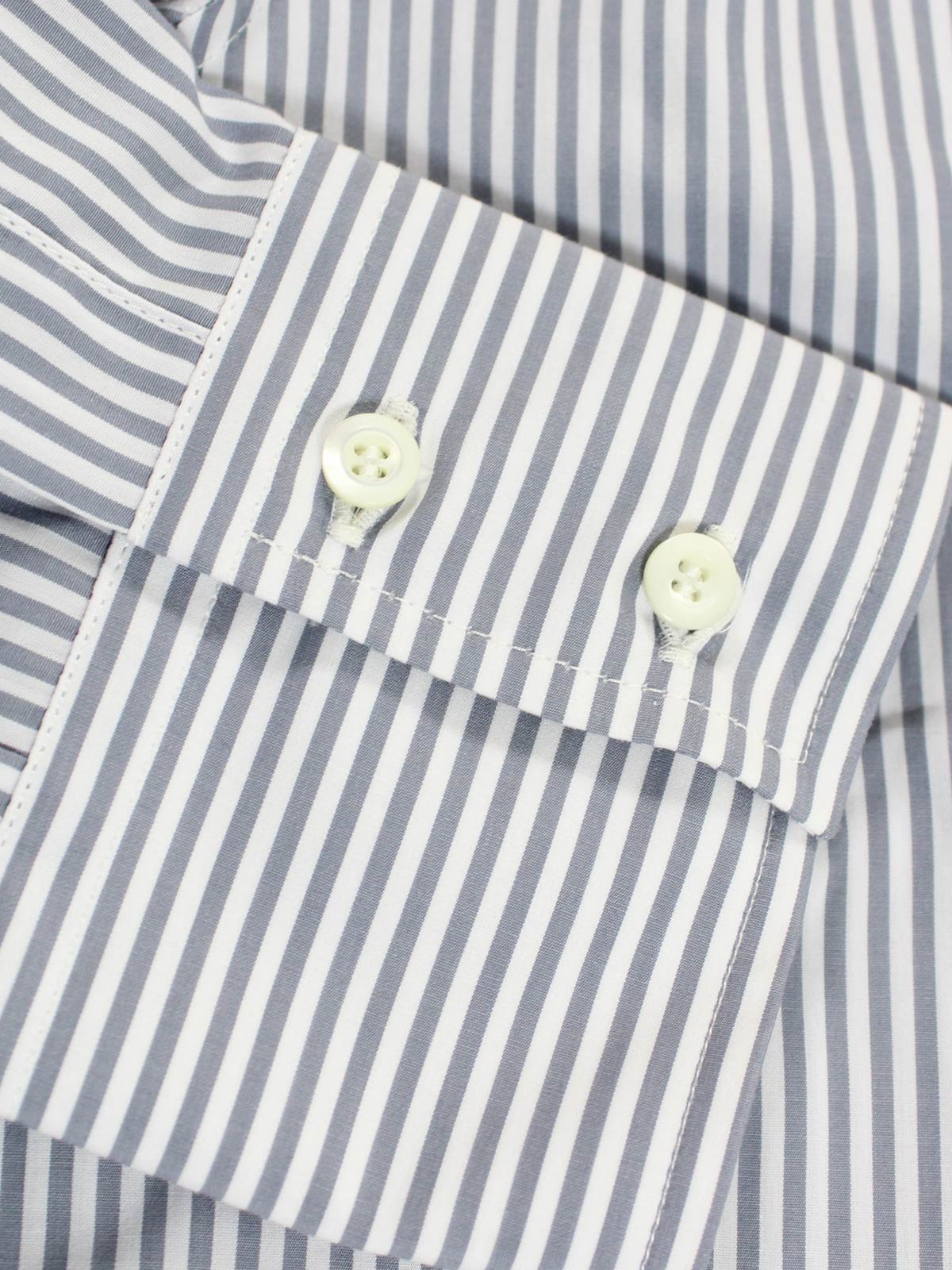Brunello Cucinelli Striped Slim Fit Shirt in White and Blue Cotton  ref.900503 - Joli Closet