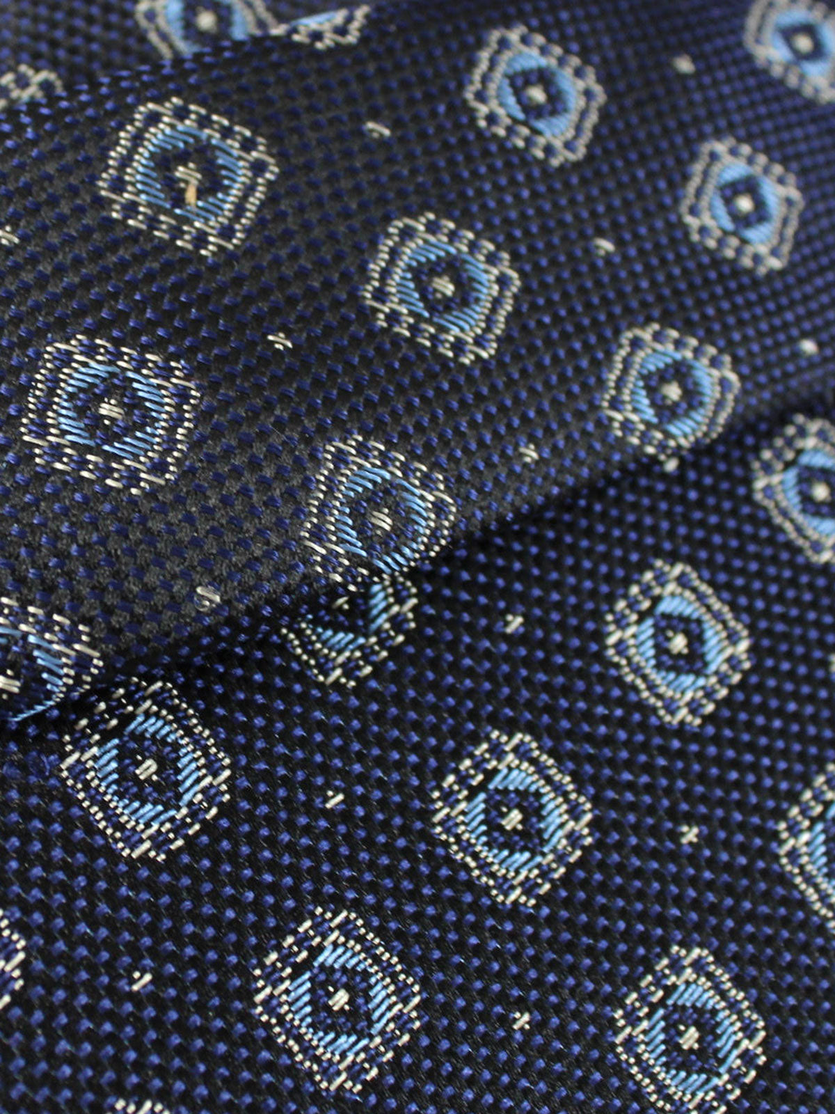 Canali Silk Tie in Blue with Light Blue Geometric Pattern — Uomo San  Francisco