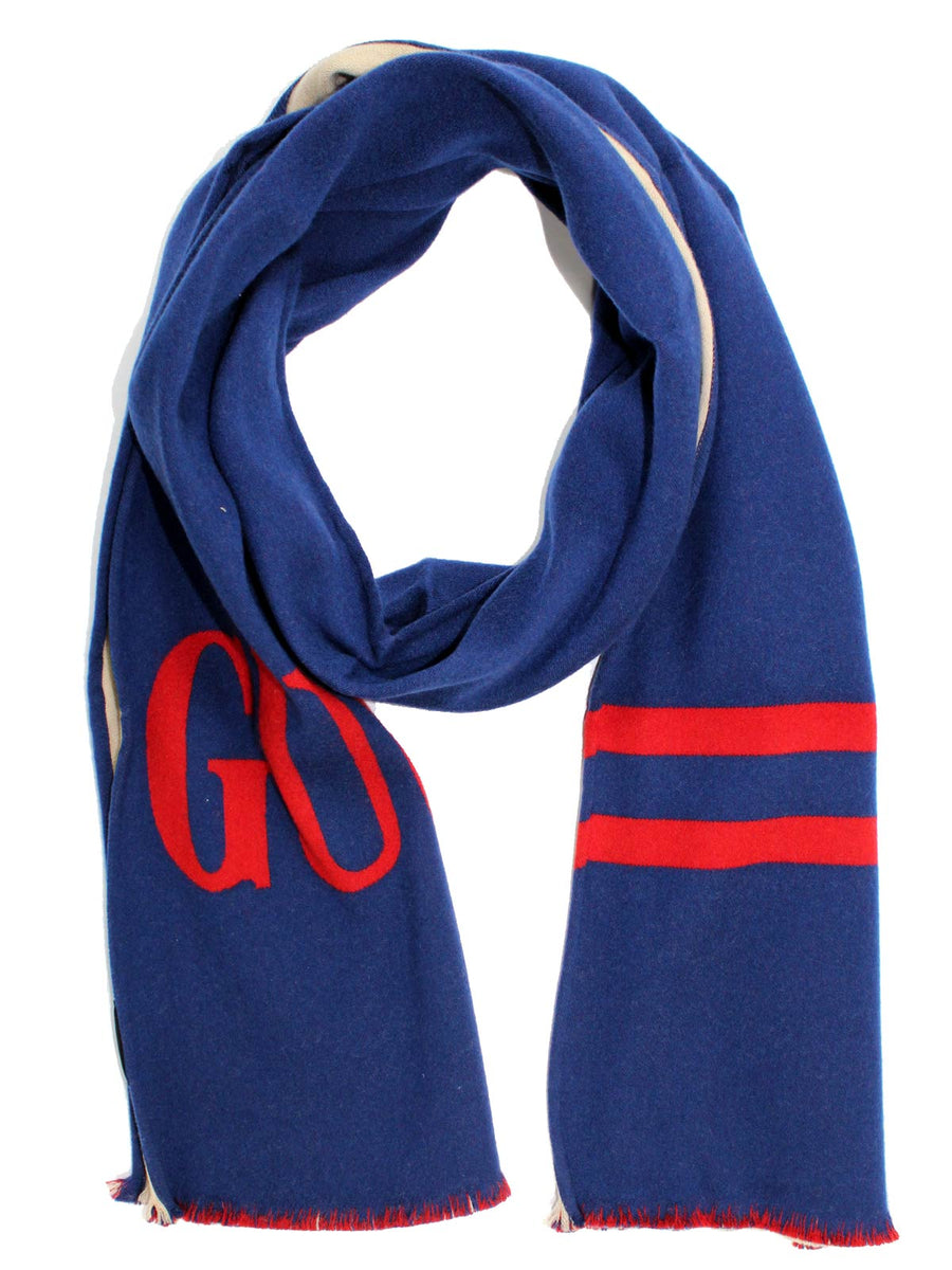 red and blue gucci scarf