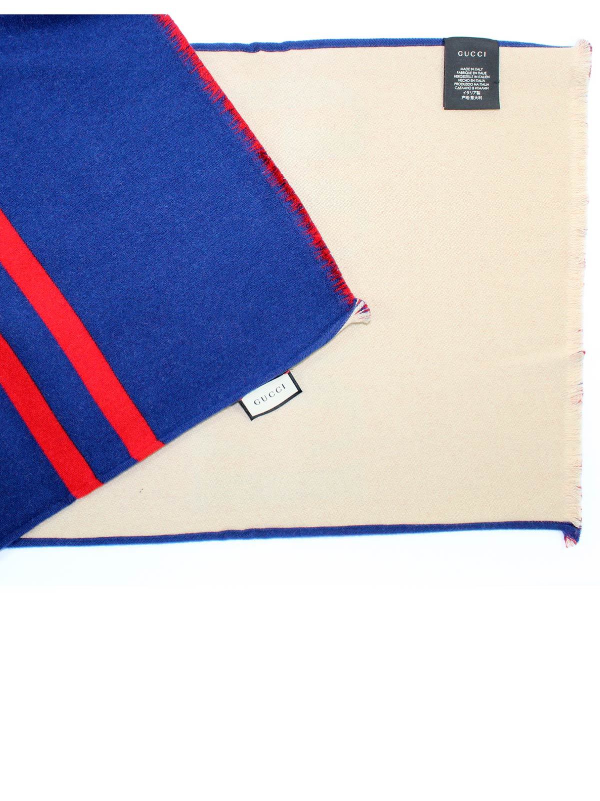 Gucci Scarf Royal Blue Red - Jacquard 