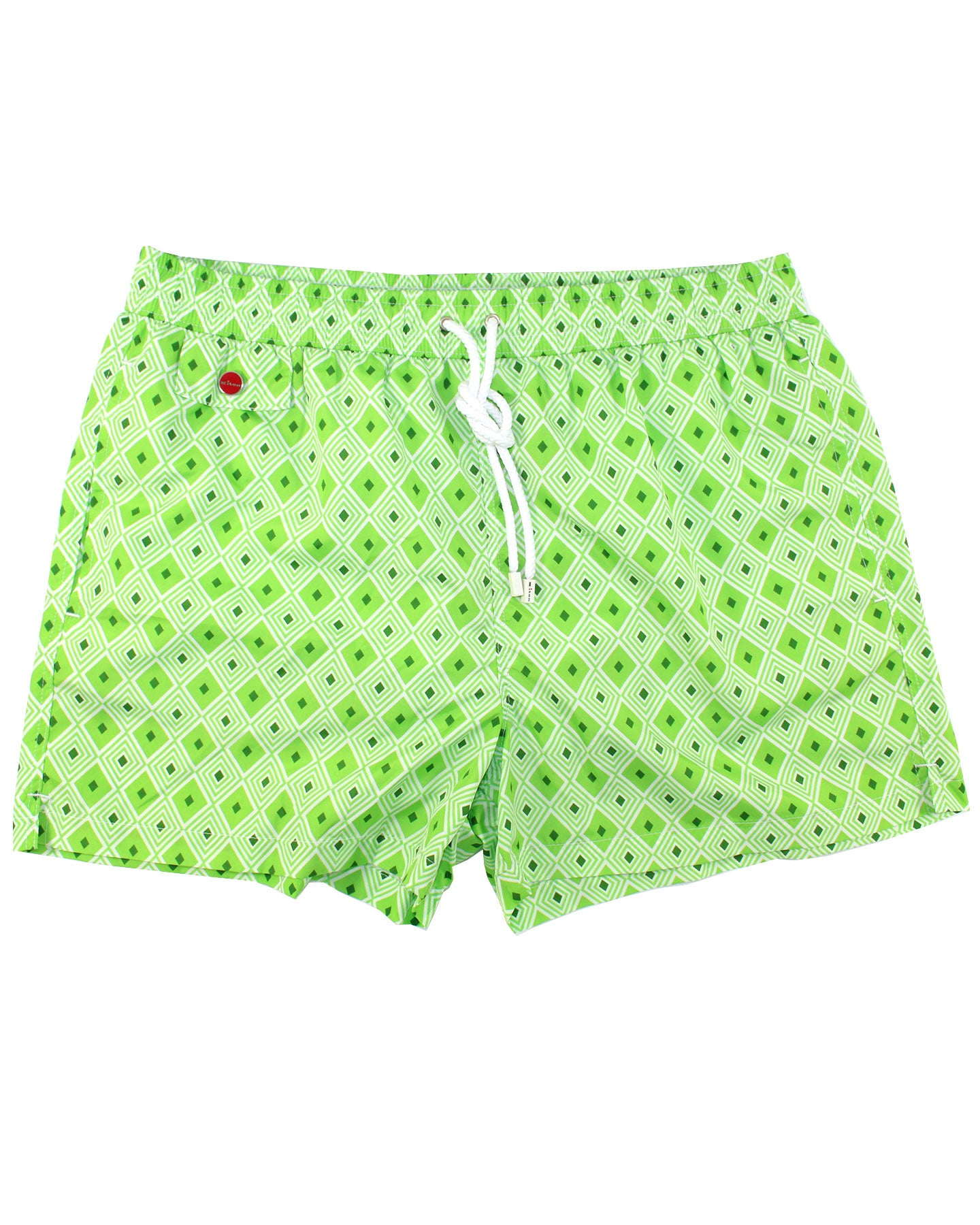 Kiton All-Monogram Swim Shorts in Green