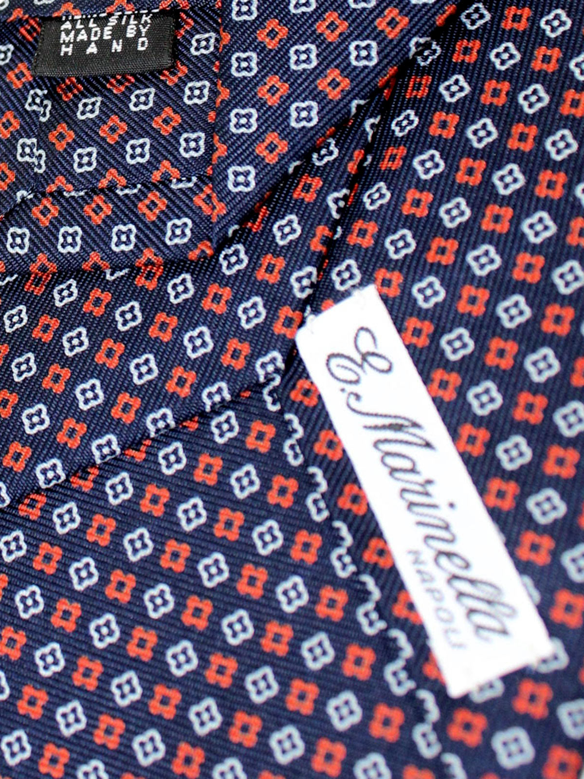 E. Marinella Tie Navy Red Geometric - New Collection