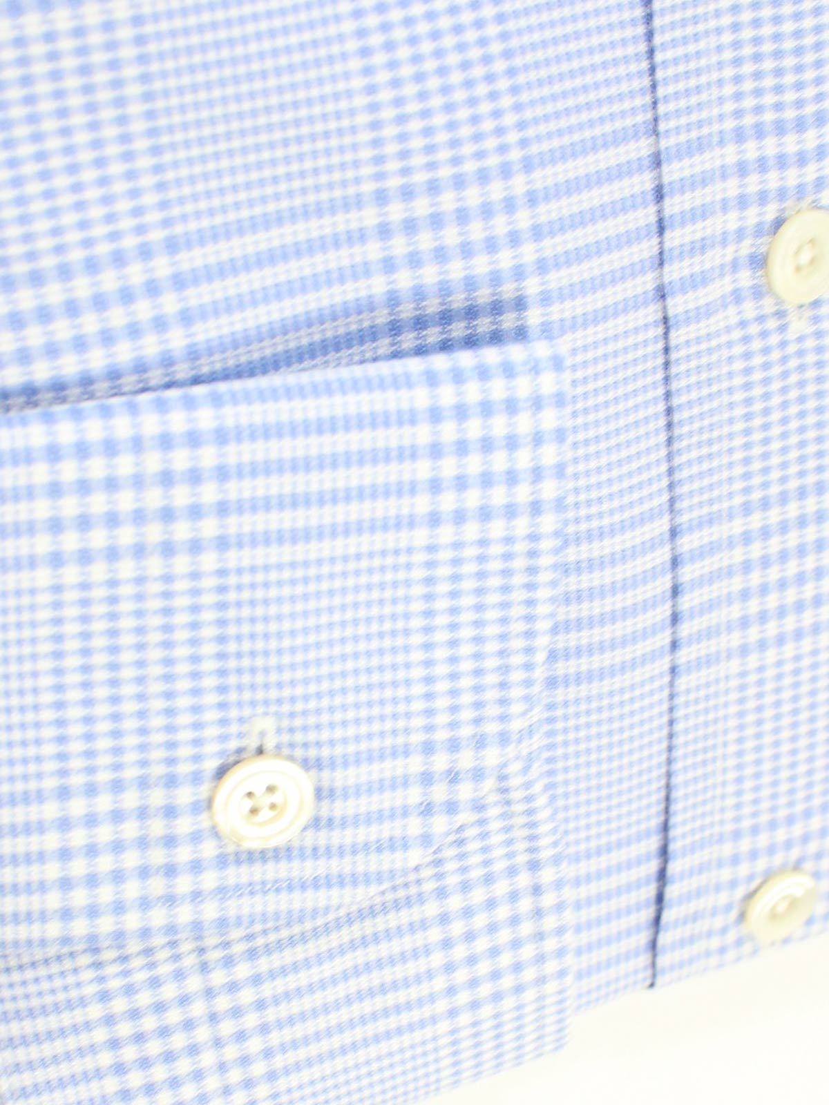 blue and white plaid dress shirt