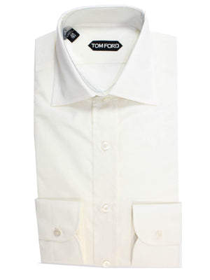 Tom Ford Dress Shirt Off White 39 - 15 1/2 Slim Fit SALE - Tie Deals