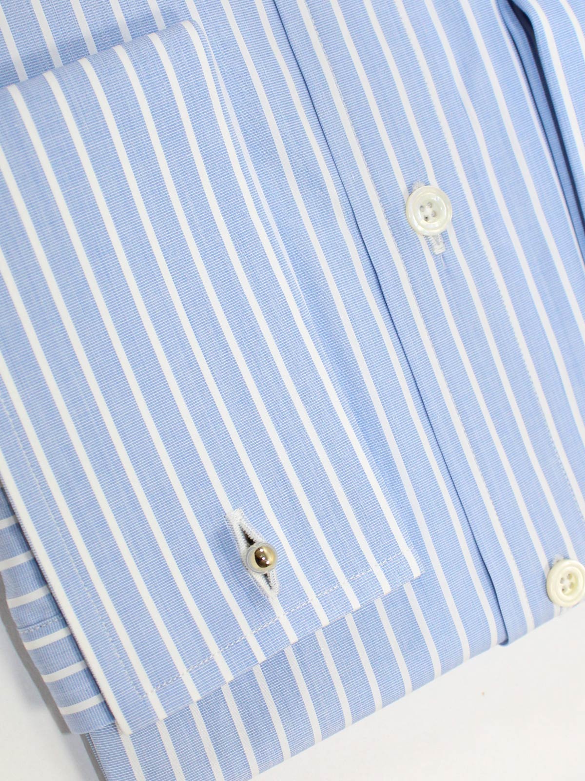 Tom Ford Dress Shirt Blue White Stripes French Cuffs 41 - 16 SALE - Tie  Deals