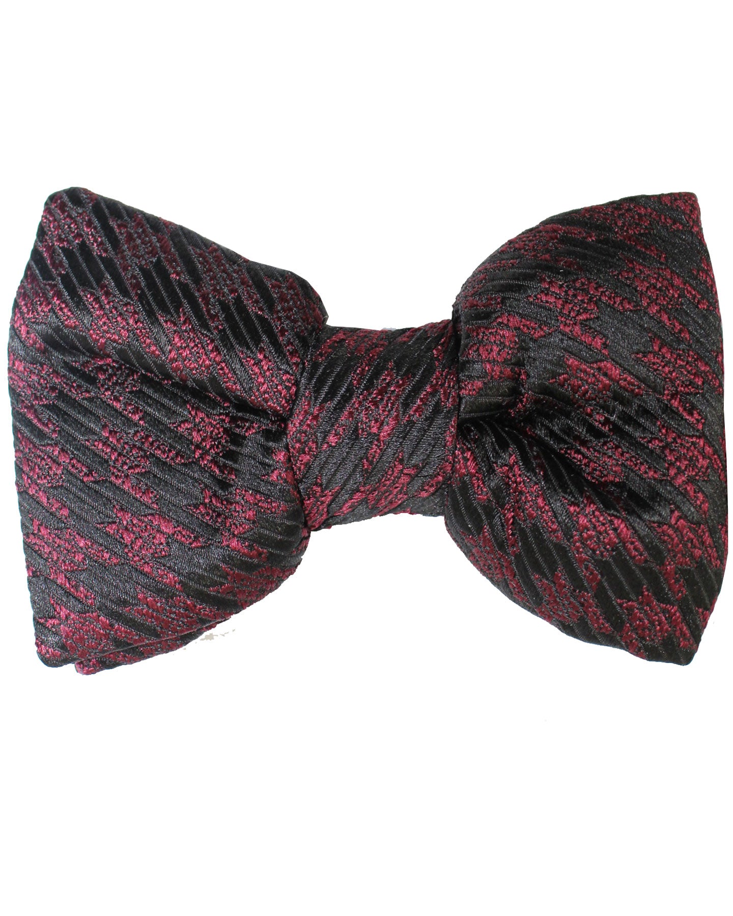 Tom Ford Silk Bow Tie Maroon Black Houndstooth - Tie Deals