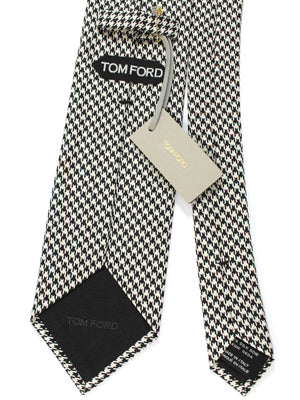 Tom Ford Tie Gray Black Houndstooth - Tie Deals