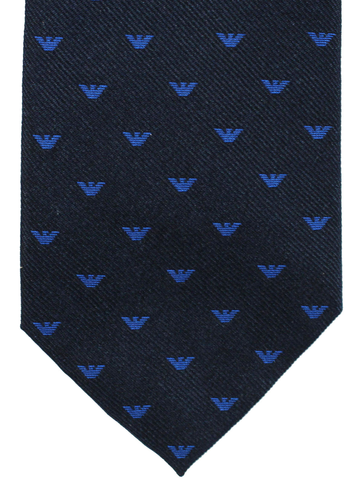 Armani Tie Dark Navy Royal Blue Logo Micro Eagle - Tie Deals