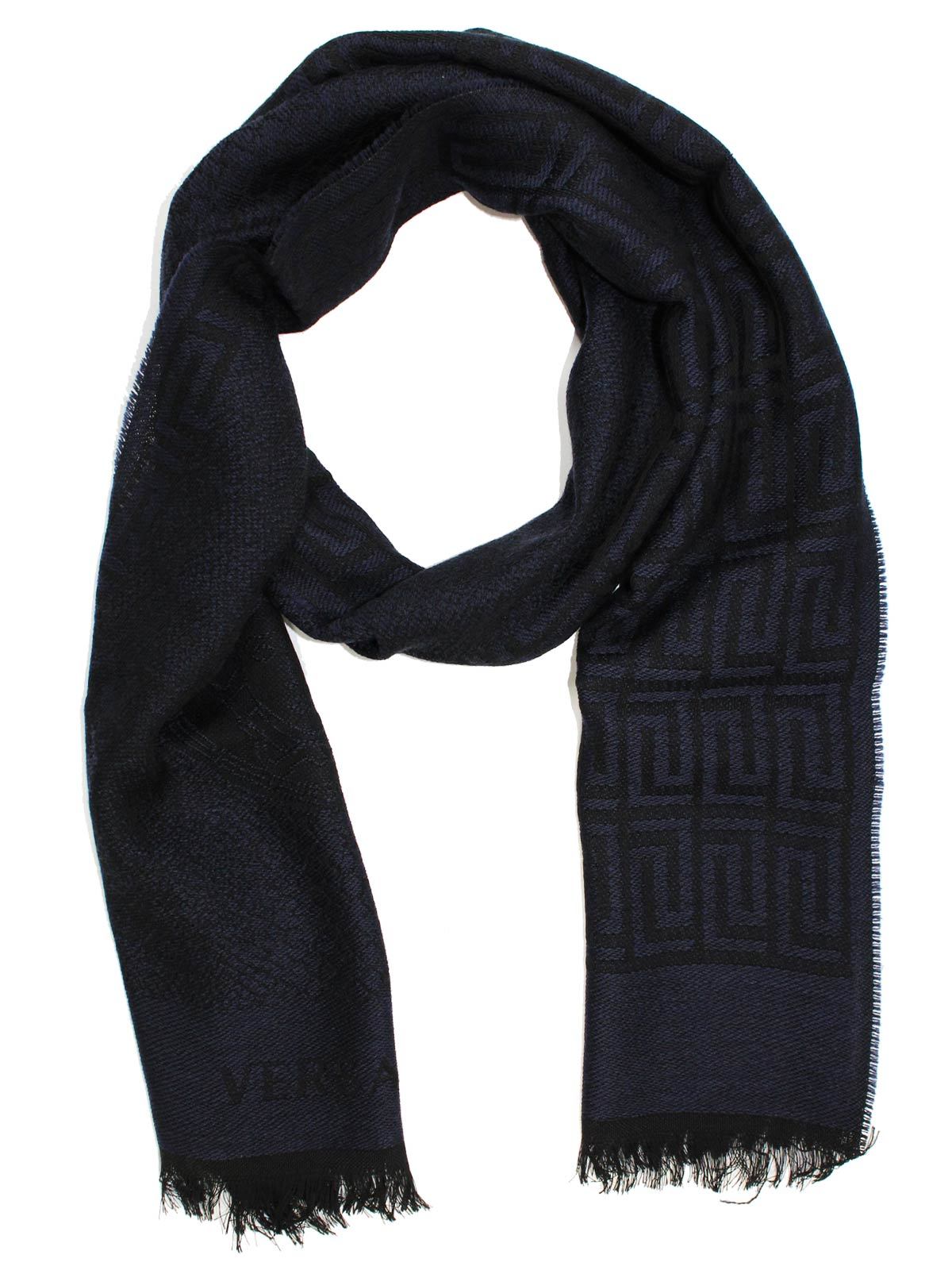 blue and black scarf