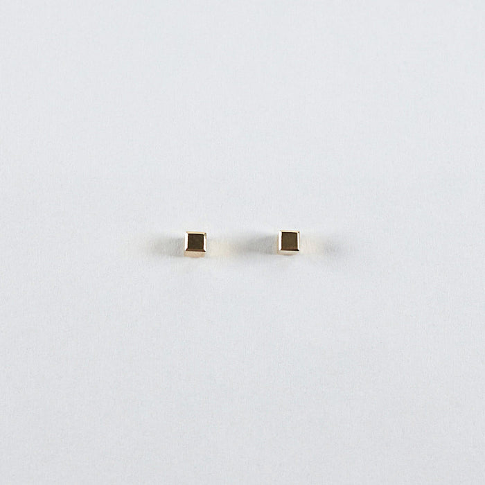 cube studs in 14K gold