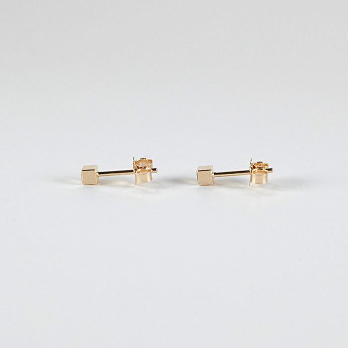 cube studs in 14K gold