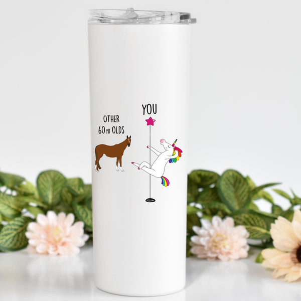 Personalized Unicorn Tumbler - Skinny Tumbler With Straw