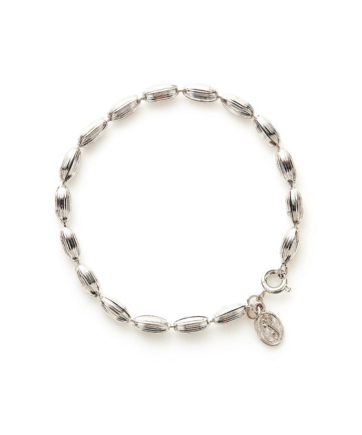 Charleston Rice Bead Bracelet (Shiny Silver) – Candy Shop Vintage