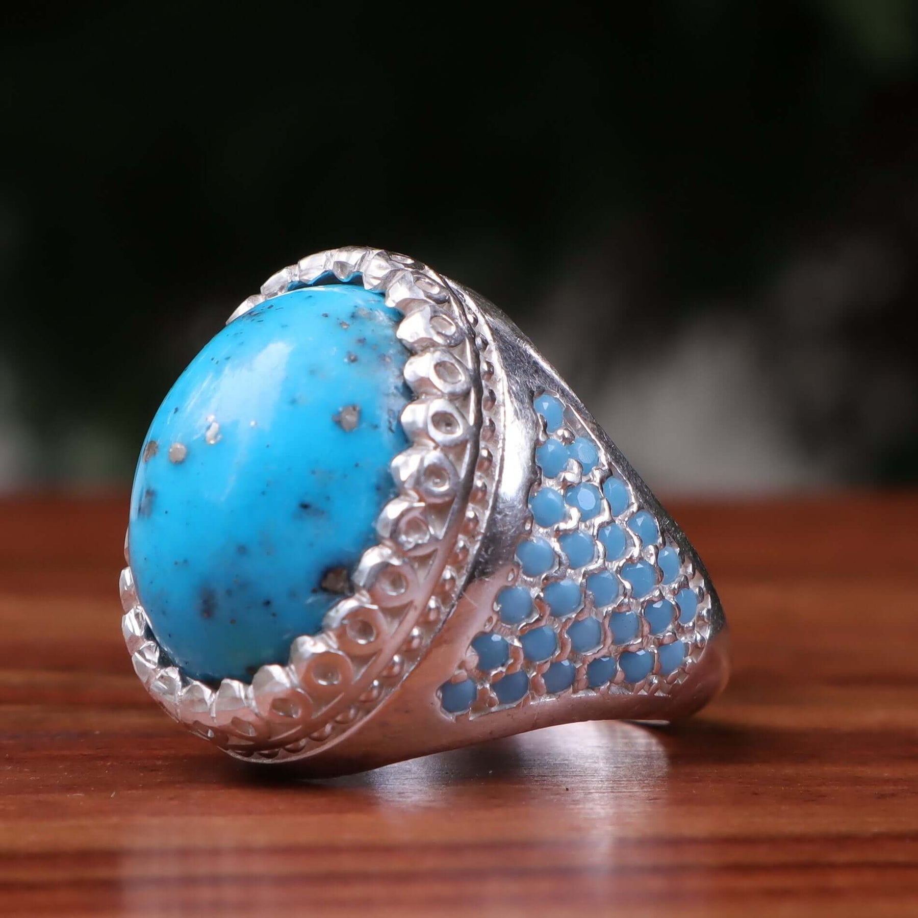 Natural And Genuine Iranian Feroza  Stone Ring Only At 