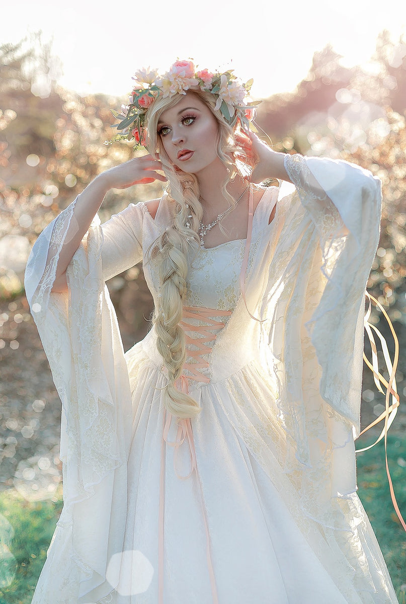 SOLD Limited Edition Ivory and Gold Gwendolyn with Floral Headpiece Me ...