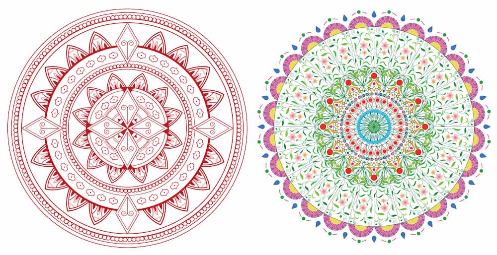 mandala colorful drawings