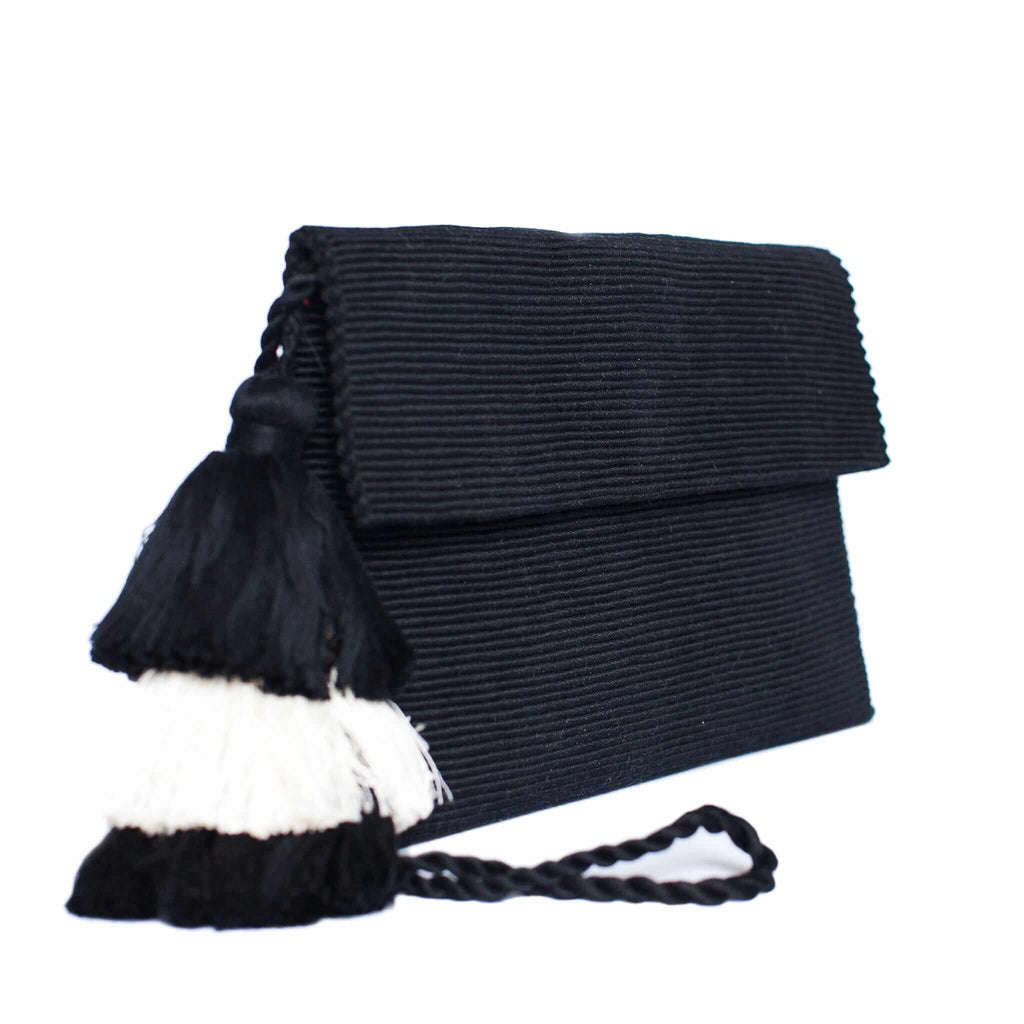 black & white clutch bag