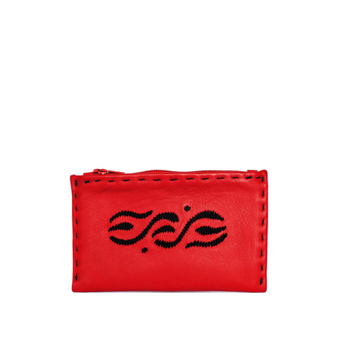 Red Leather Wallet Personalized Leather Red Wallet Front 