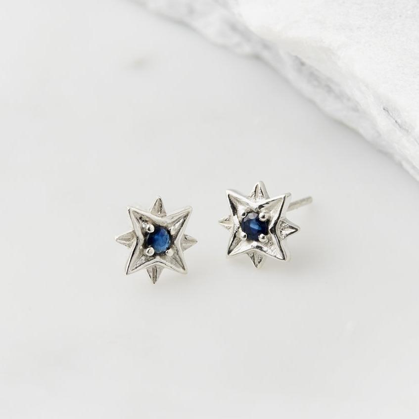 Guiding North Star Sapphire Studs | Silver Jewellery | Charlotte´s Web ...