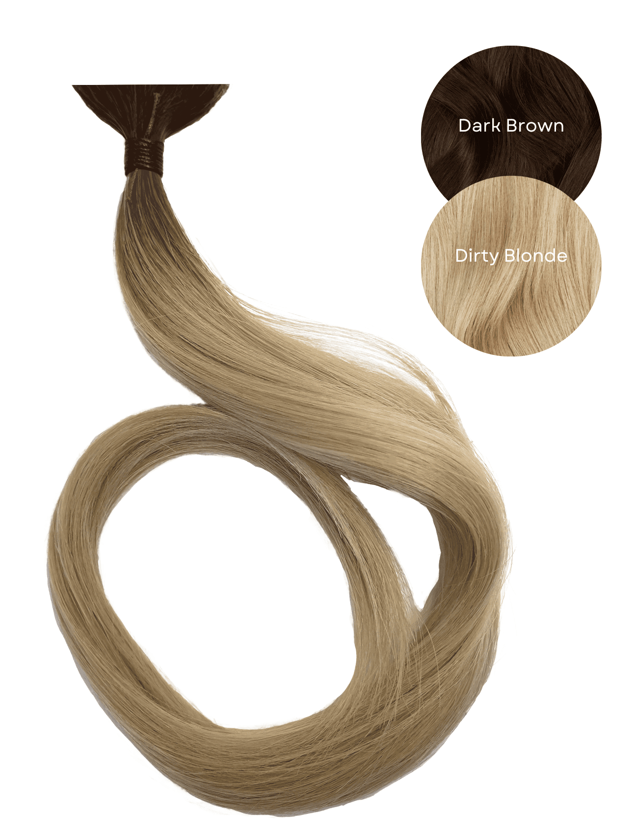 Rooted+Dark+Brown+(#2)+to+Dirty+Blonde+(#19C)+100g+Weft