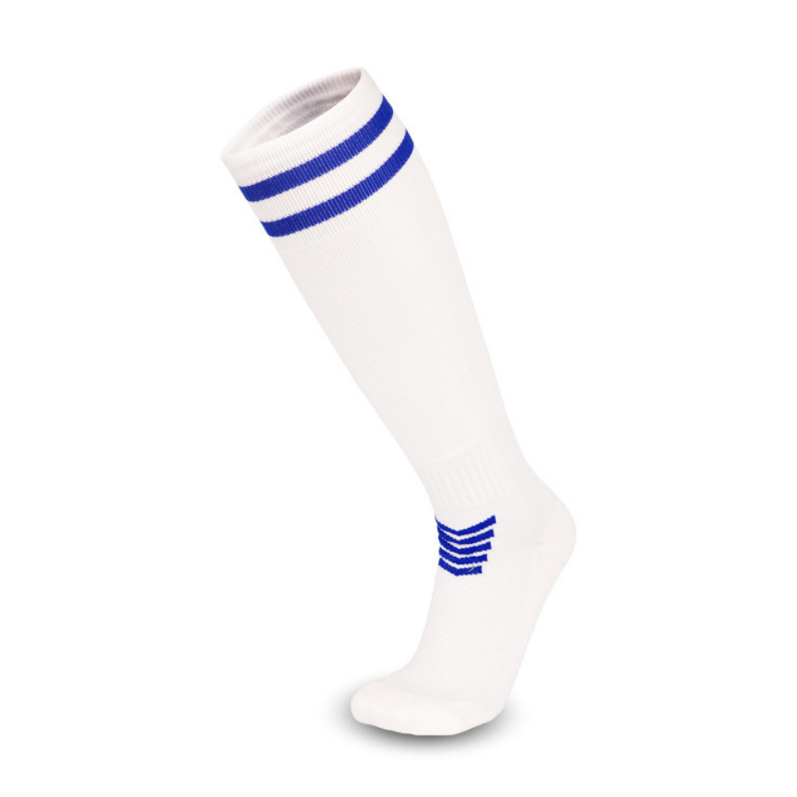 3 Pack Junior White Football Socks with Blue Striped - Fourmint– FOURMINT