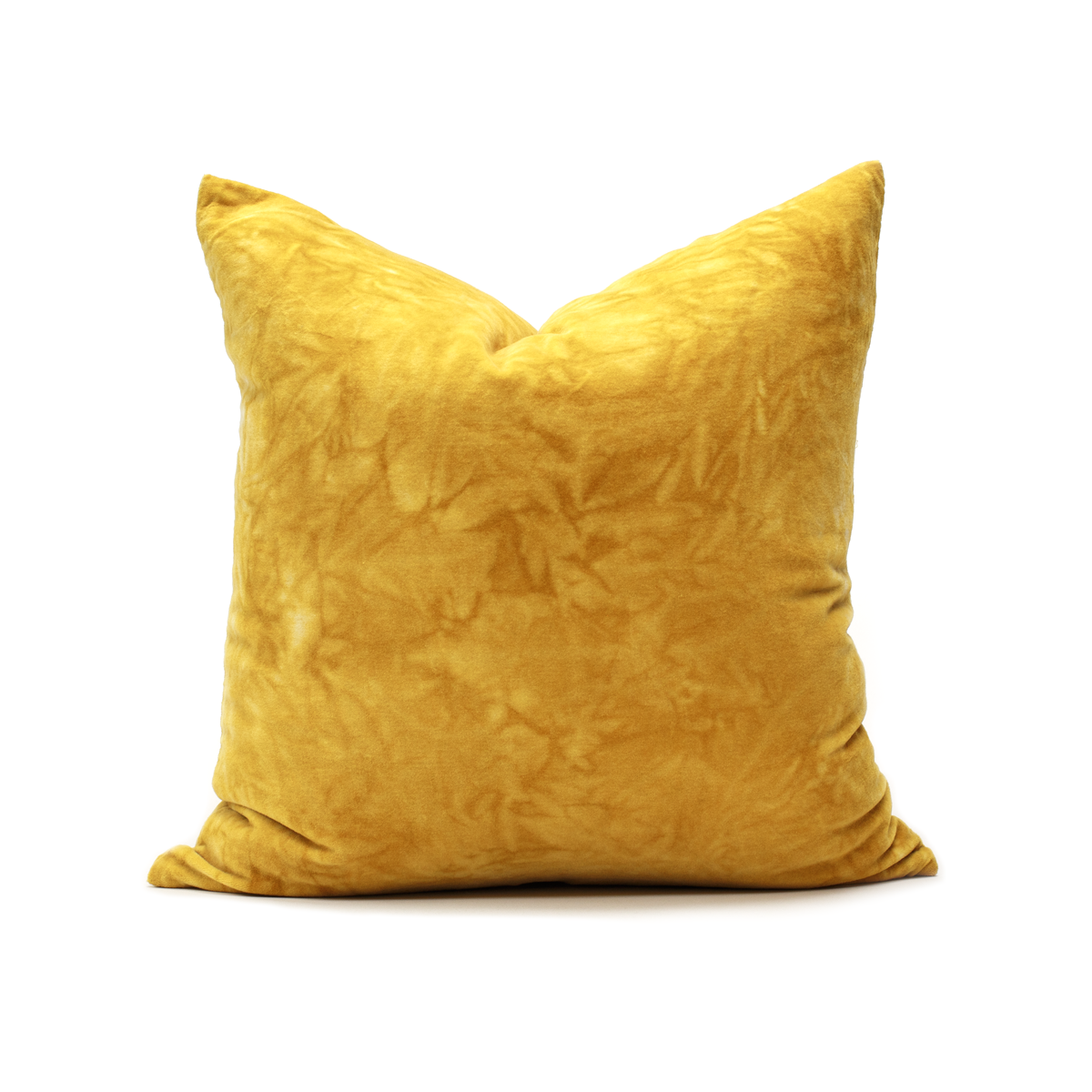 Crumpled Velvet Pillow in Maize