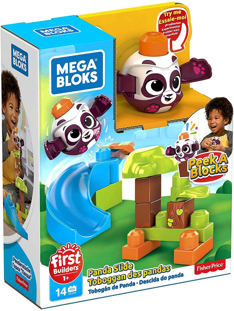 mega bloks peek a blocks panda slide