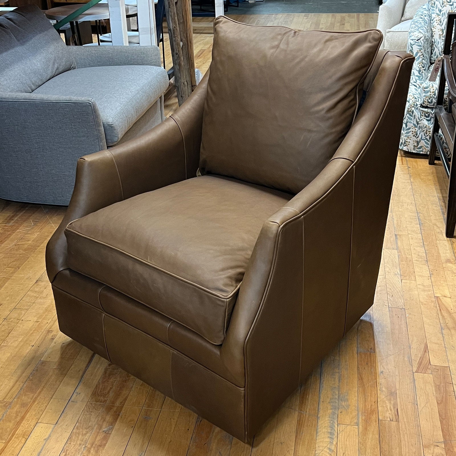 Kara Leather Swivel Chair