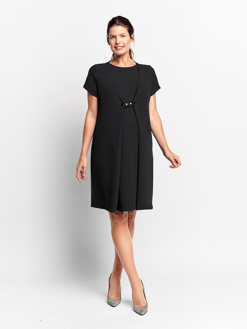 black maternity work dress