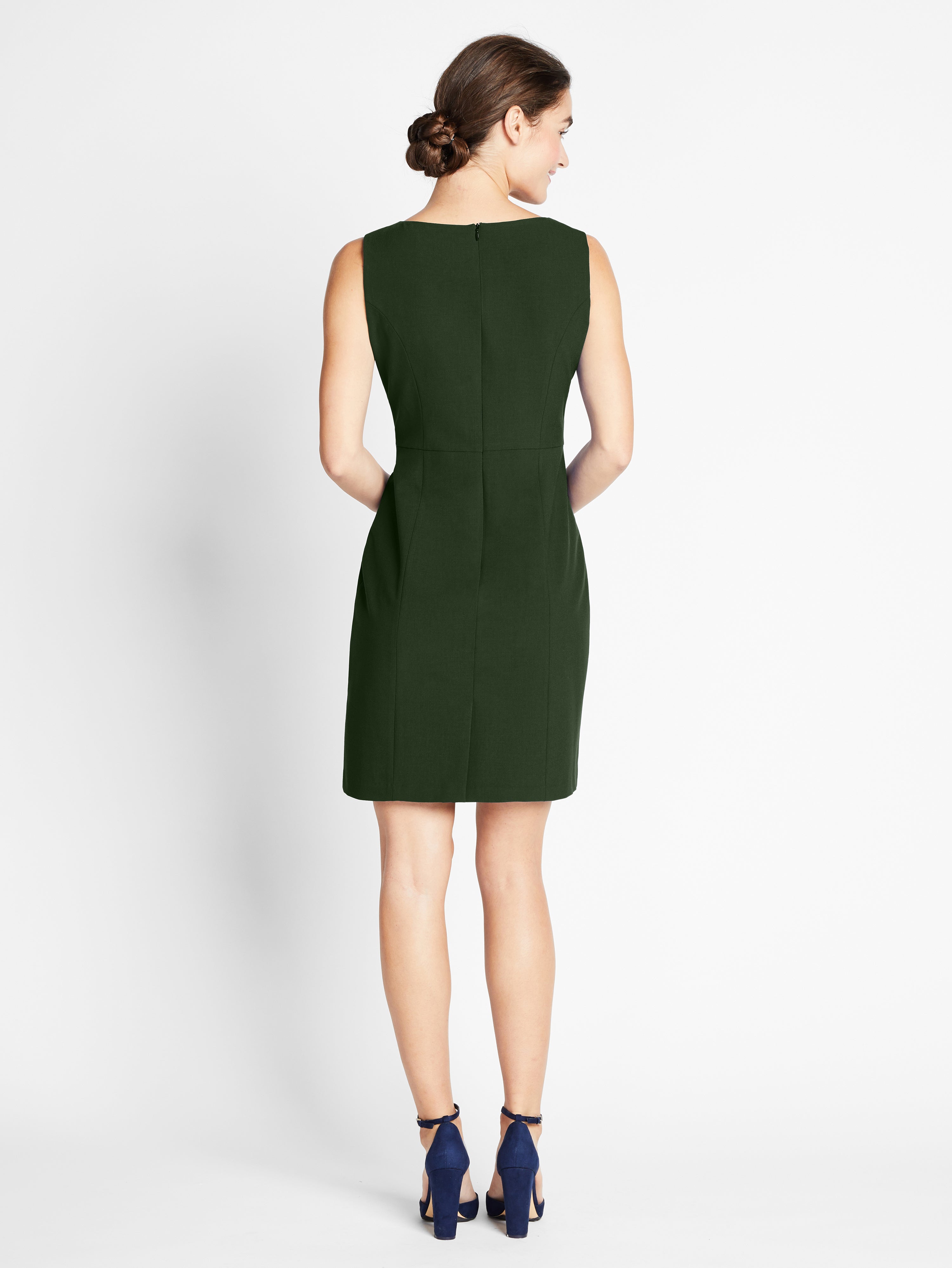 army green cocktail dress