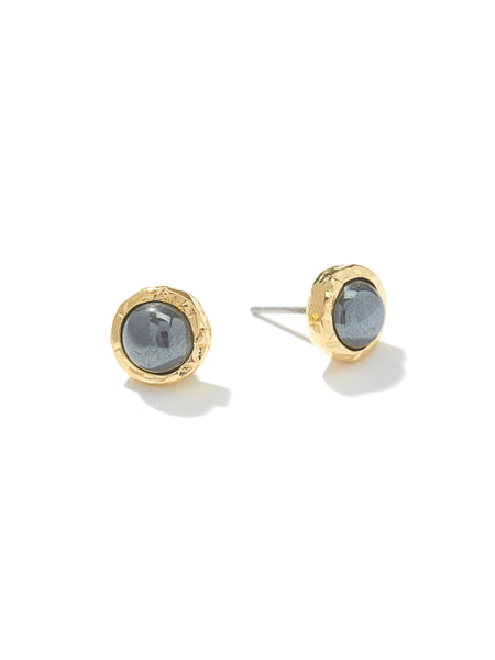 Gold Plated Hematite Stud Earrings – Of Mercer