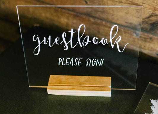 Personalized Clear Acrylic Wedding Guestbook – Z Create Design