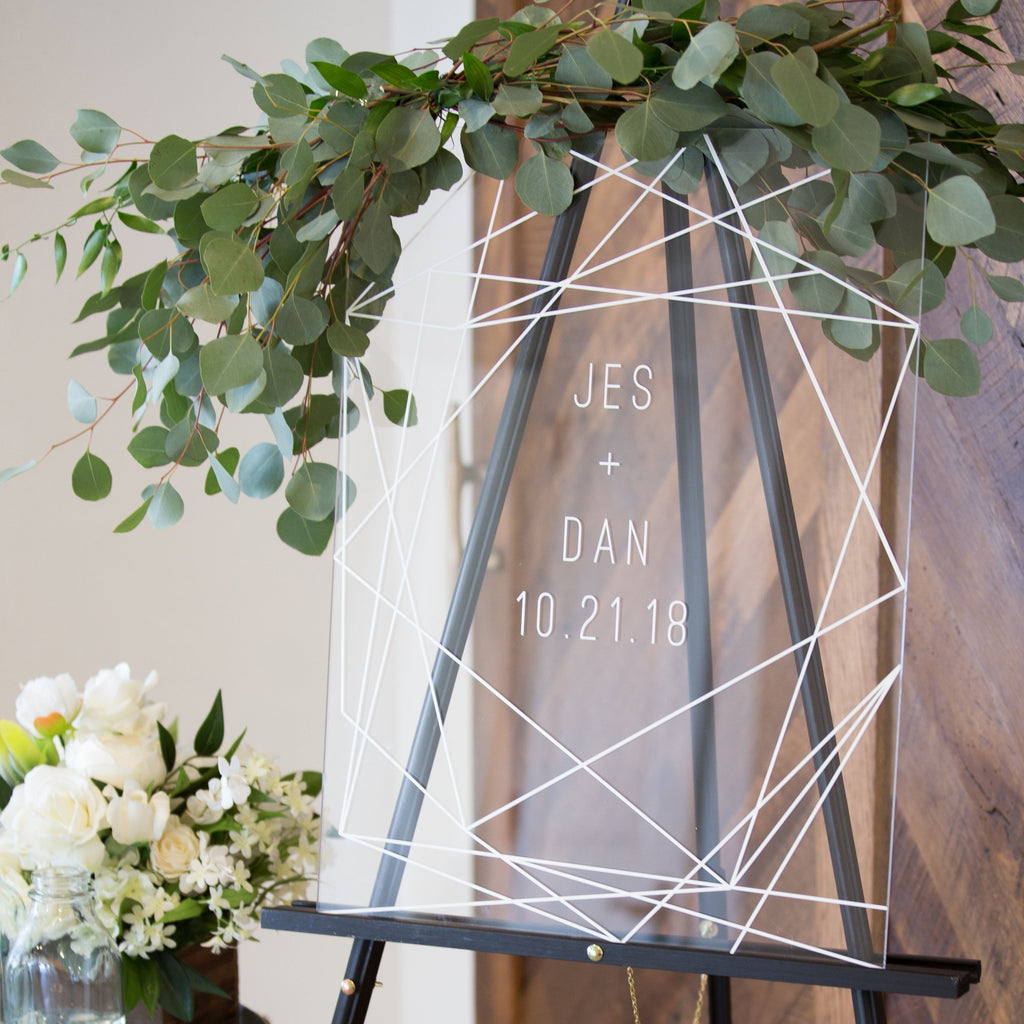 Geometric Lines Wedding Welcome Sign Z Create Design